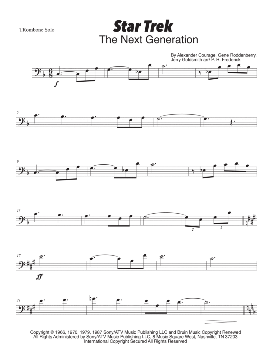 Star Trek - The Next Generation(r) Trombone Solo scores gallery preview page 1