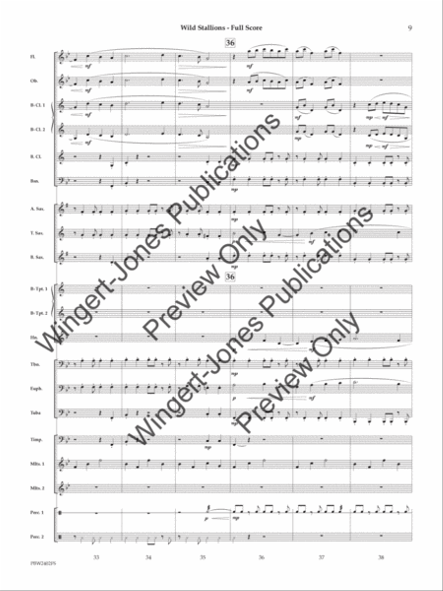 Wild Stallions (Score) Concert Band scores gallery preview page 10