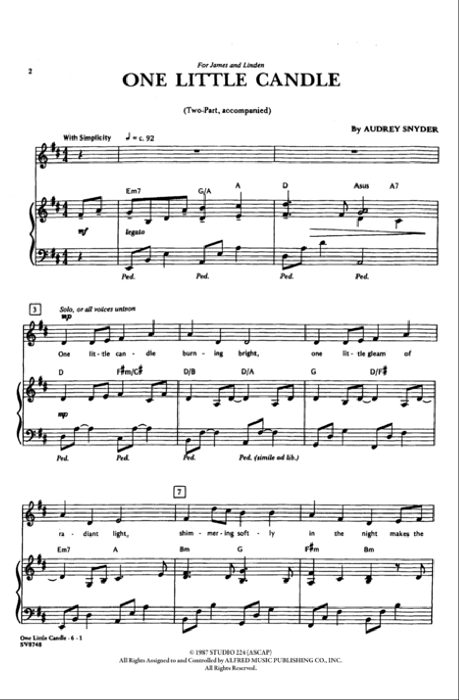 One Little Candle 2-Part scores gallery preview page 9