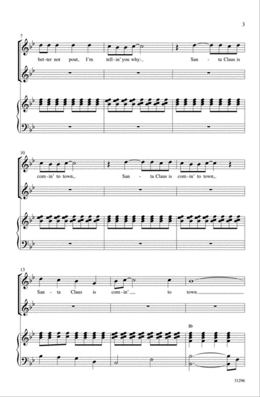 Santa Claus Is Comin' to Town Women's Choir scores gallery preview page 3