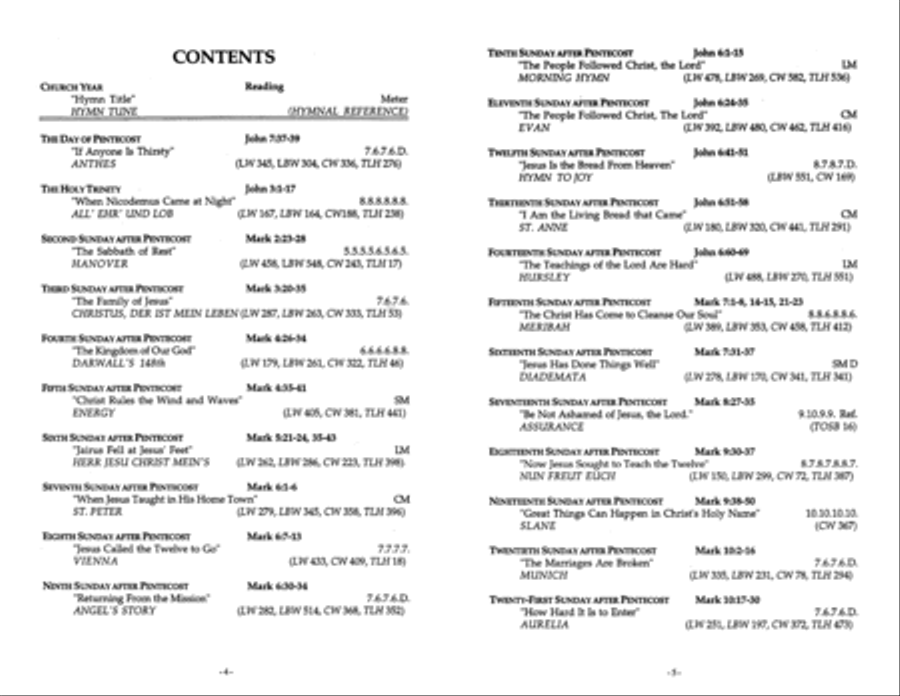 The Gospel Narrative Hymns for the Pentecost Season Series B Collection / Songbook scores gallery preview page 3