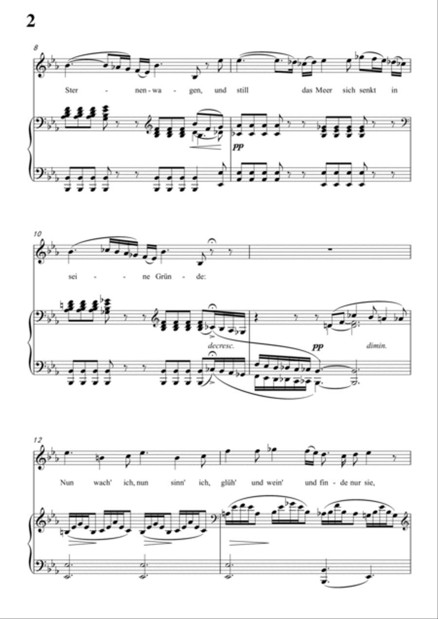 Schubert-Sonnet III in bE for Vocal and Piano Voice scores gallery preview page 3