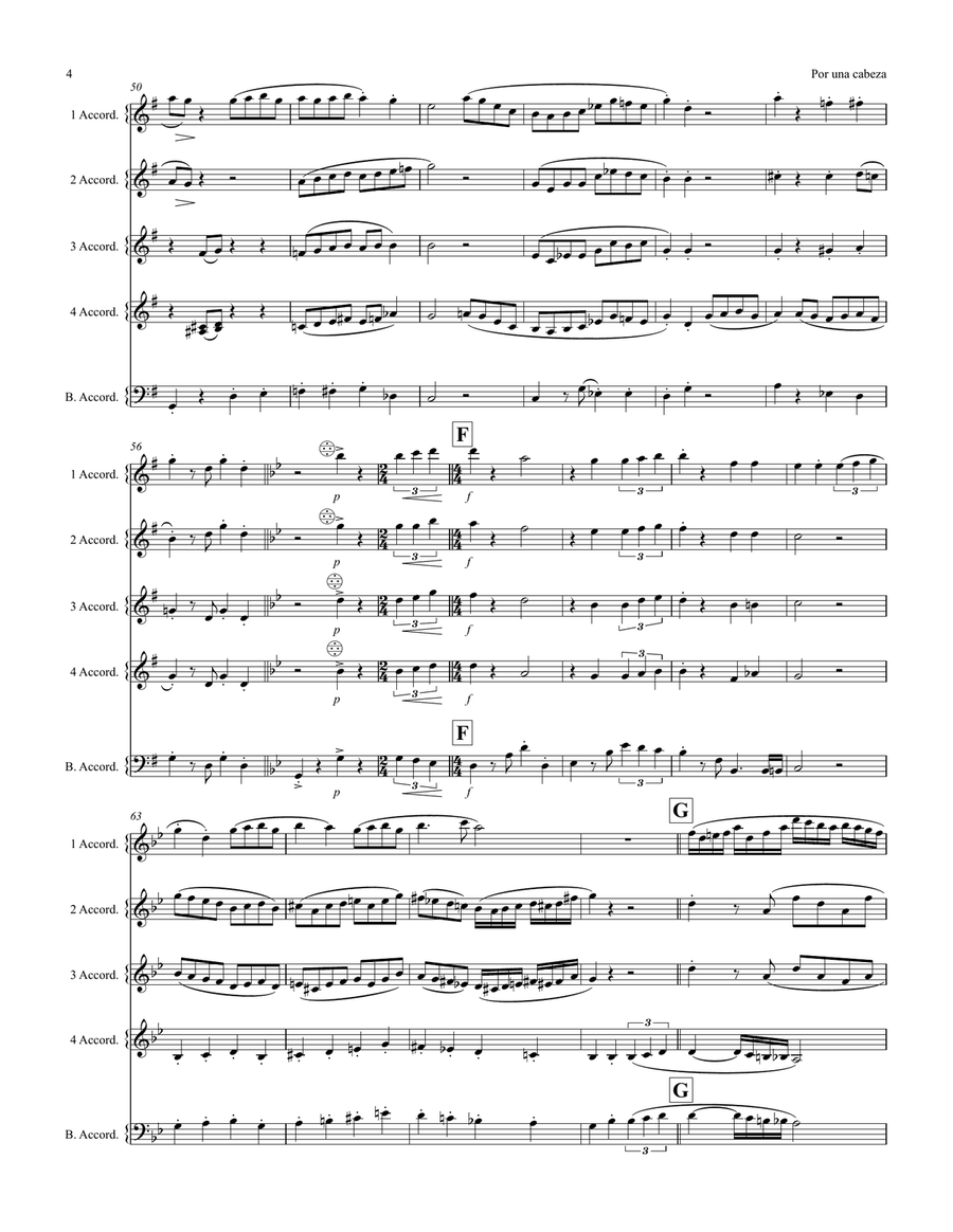 Por una cabeza Por una cabeza Small Ensemble scores gallery preview page 4