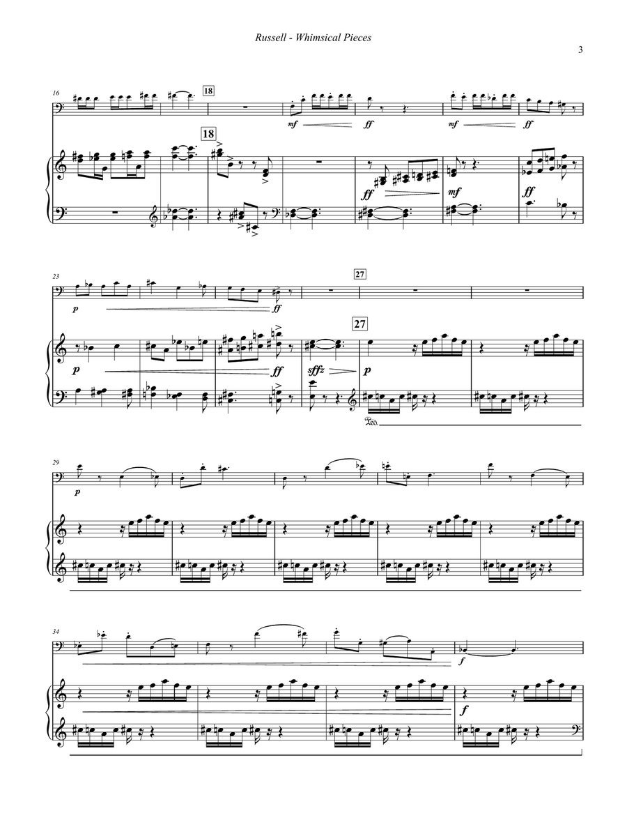 Whimsical Pieces for Trombone and Piano Piano scores gallery preview page 3