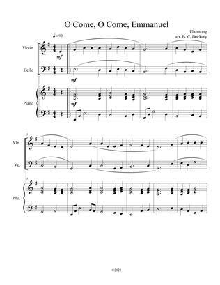 Book cover for O Come, O Come, Emmanuel (Violin and Cello Duet with Piano Accompaniment)