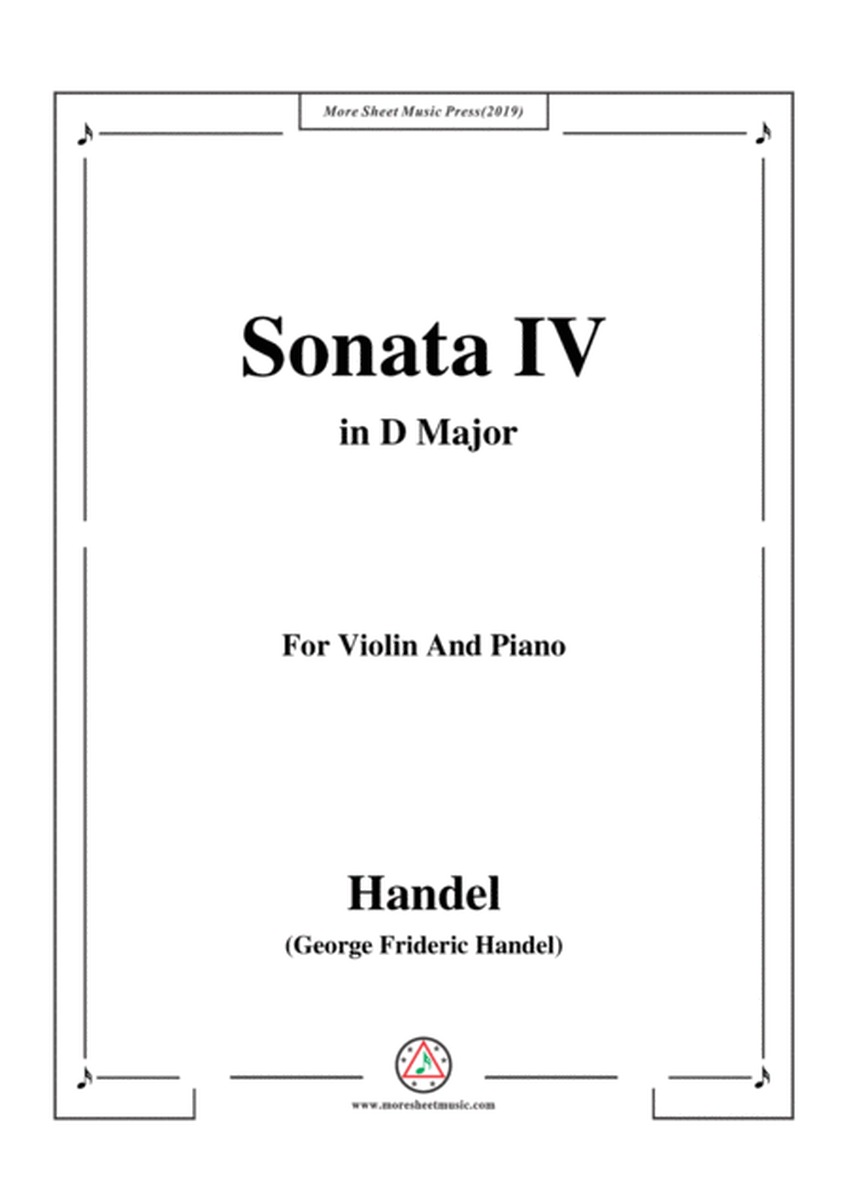 Handel-Violin Sonata IV in D Major,for Violin and Piano image number null