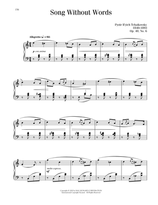 Chant Sans Paroles, Op. 40, No. 6