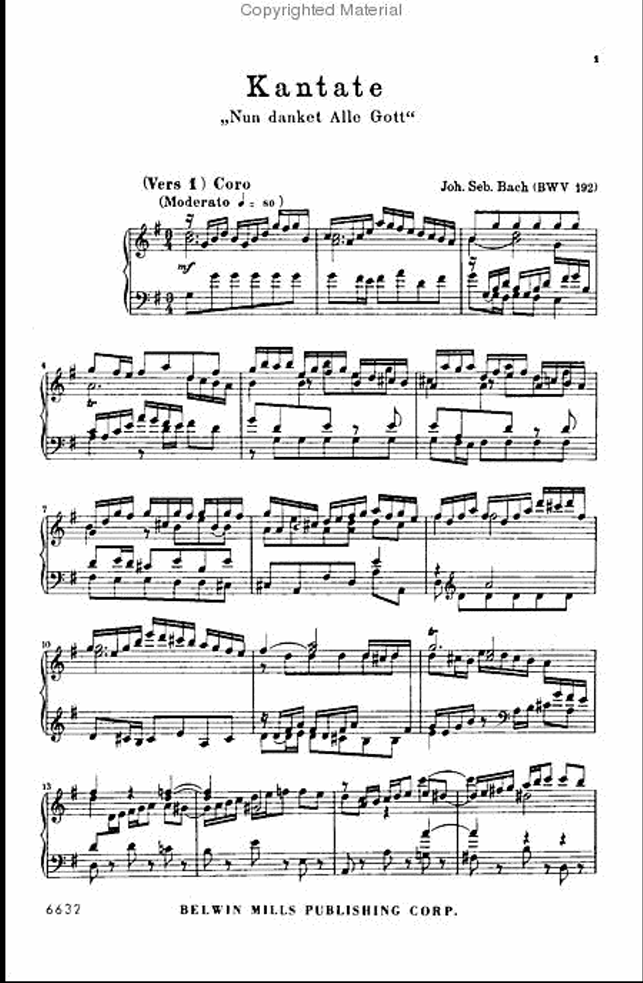 Cantata No. 192 -- Nun danket alle Gott 4-Part scores gallery preview page 6