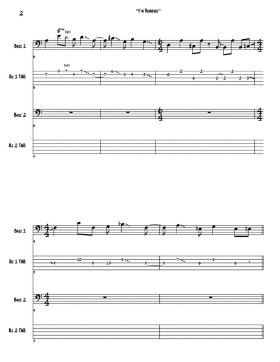 I'm Running Bass Guitar scores gallery preview page 2