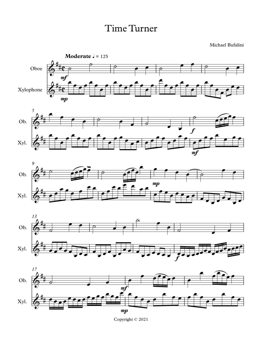 Time Turner Time Turner Oboe scores gallery preview page 1