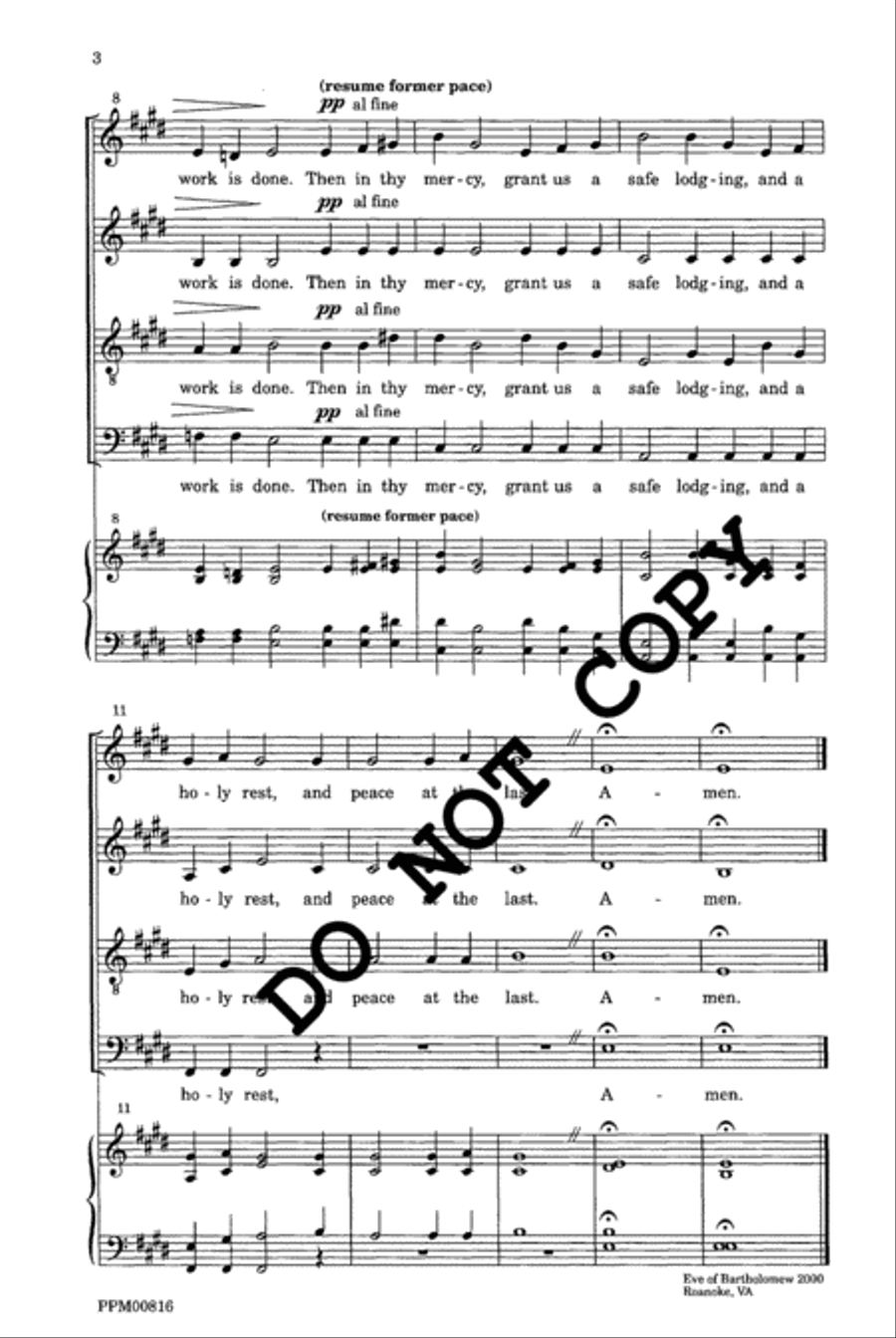 A Prayer for Evening A Prayer for Evening 4-Part scores gallery preview page 5