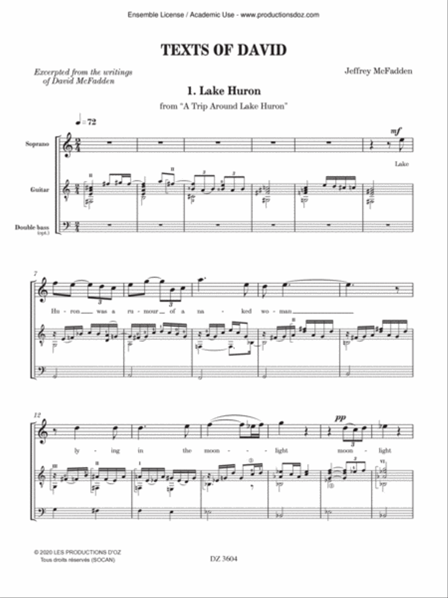 Texts of David Classical Guitar scores gallery preview page 3