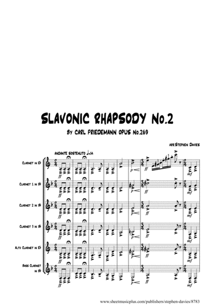 'Slavonic Rhapsody No.2' by Carl Friedemann for Clarinet Sextet. image number null