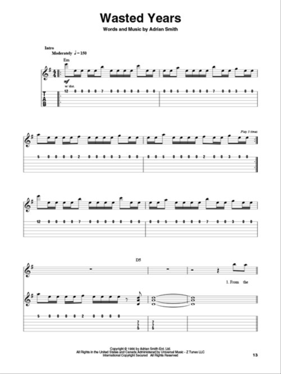 Iron Maiden Iron Maiden Electric Guitar scores gallery preview page 4
