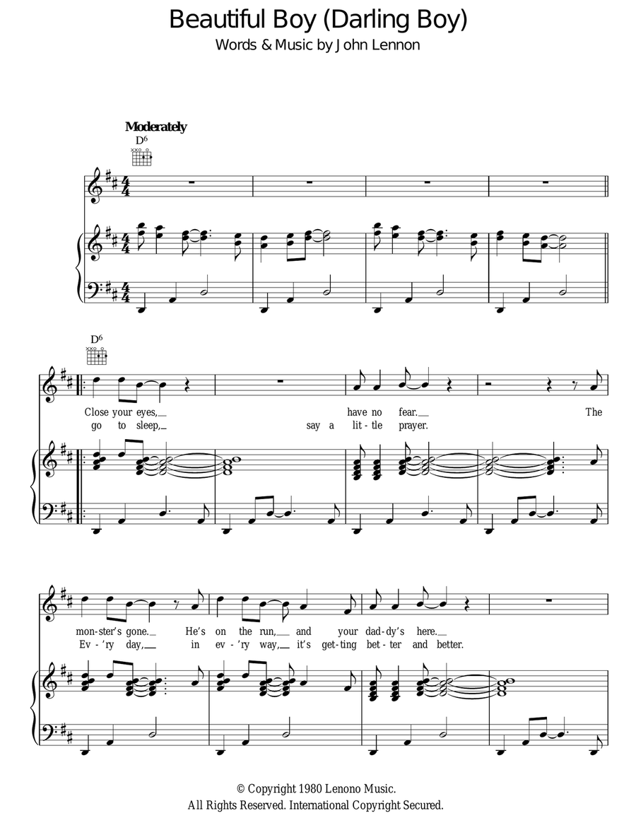 Beautiful Boy (Darling Boy) Acoustic Guitar scores gallery preview page 1