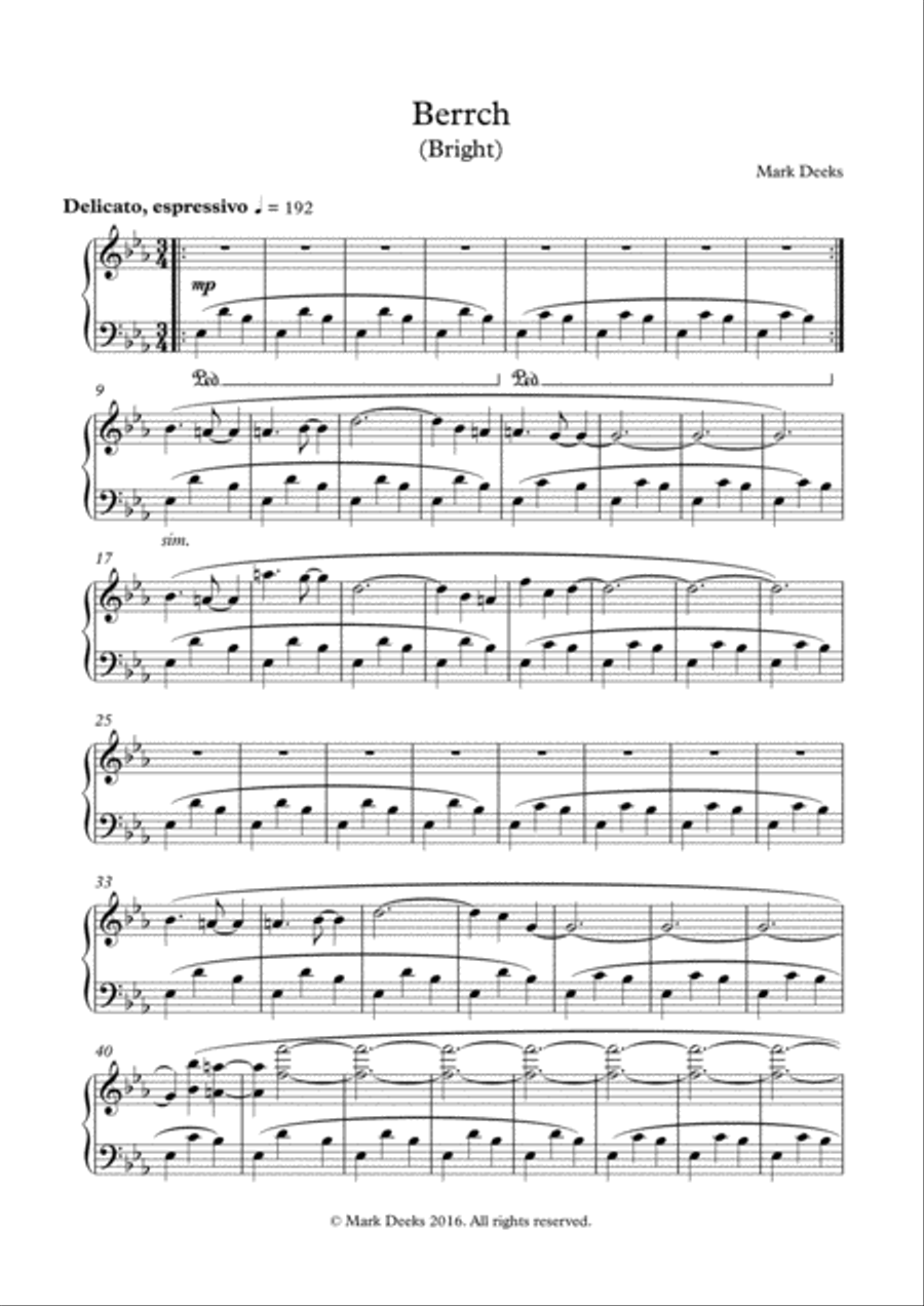 Berrch - Piano Solo Berrch - Piano Solo Piano Solo scores gallery preview page 1