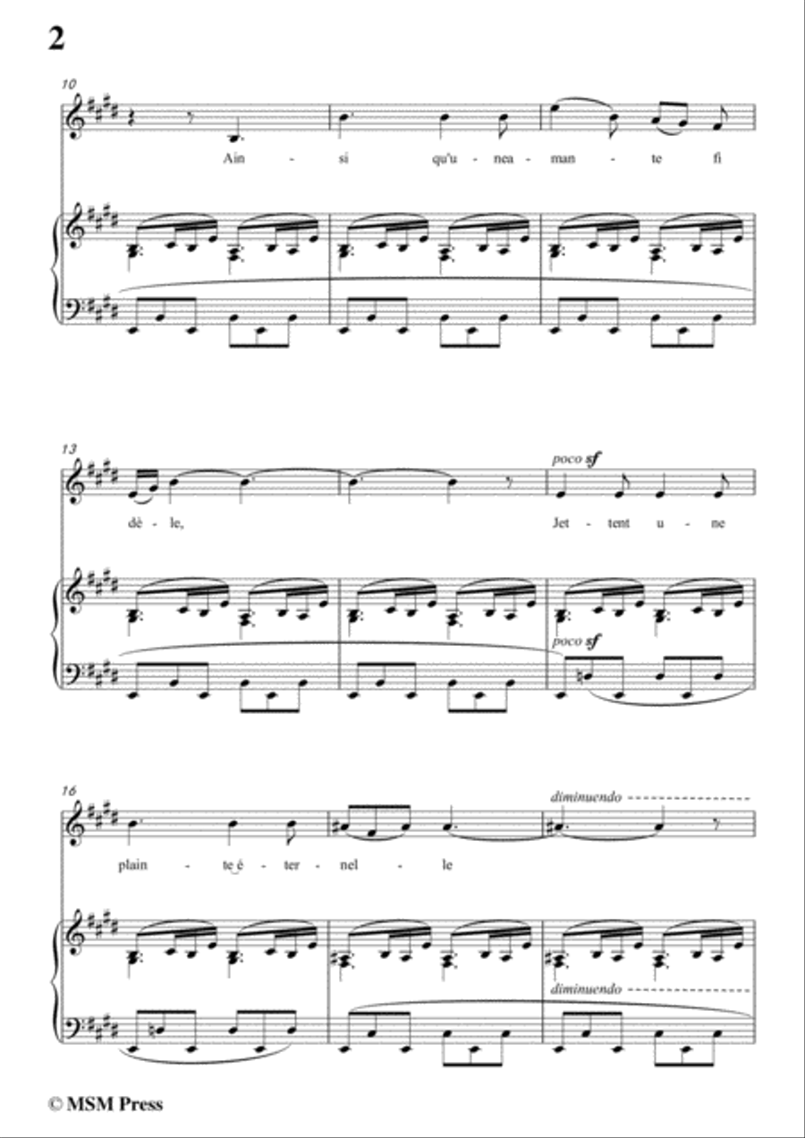 Bizet-Douce Mer in E Major,for voice and piano Voice Solo scores gallery preview page 4