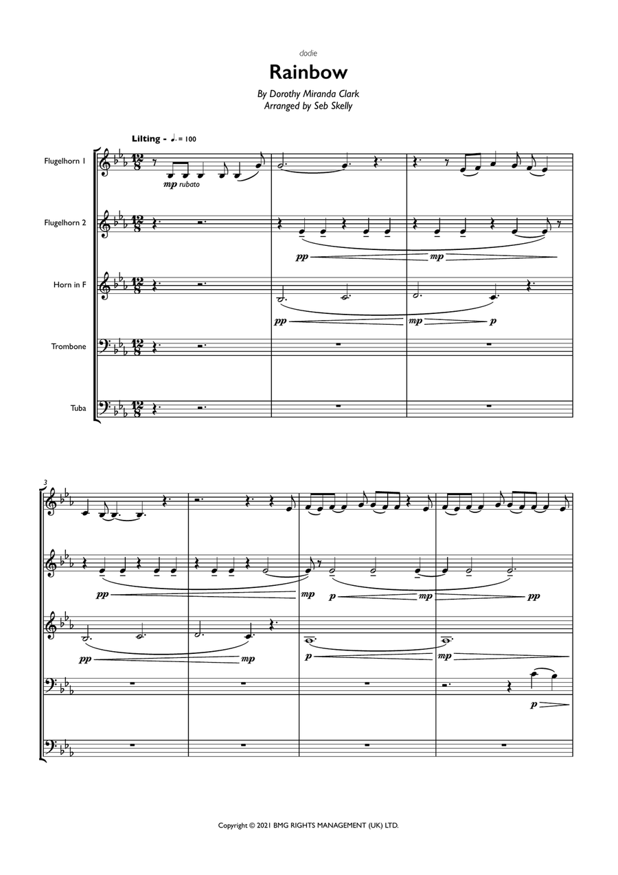 Rainbow Rainbow Brass Quintet scores gallery preview page 1