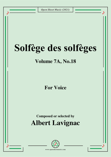 Lavignac-Solfege des solfeges,Volume 7A No.18,for Voice