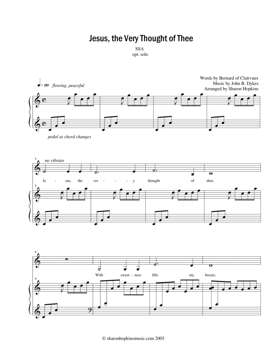 Jesus, the Very Thought of Thee Voice scores gallery preview page 1
