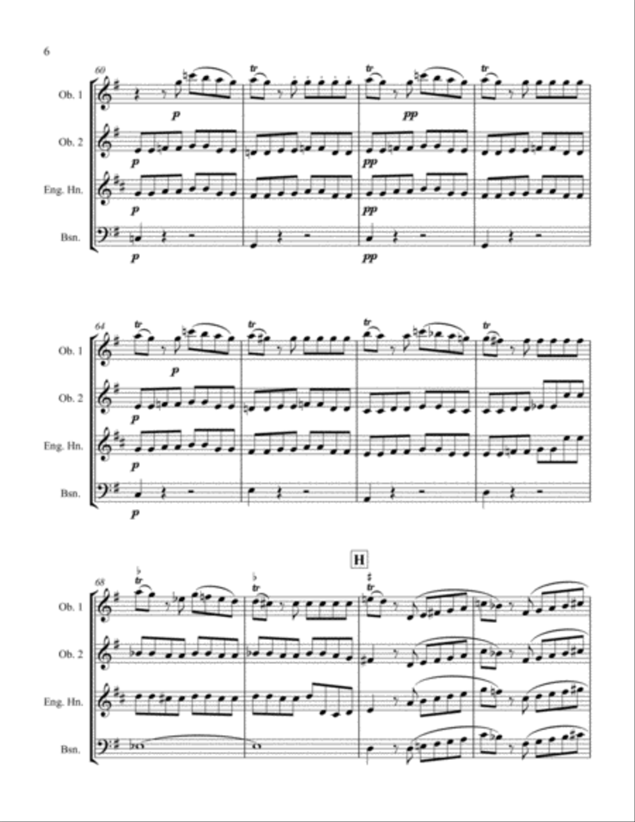 Eine Kleine Nachtmusik, Mvt. 1 Woodwind Ensemble scores gallery preview page 6