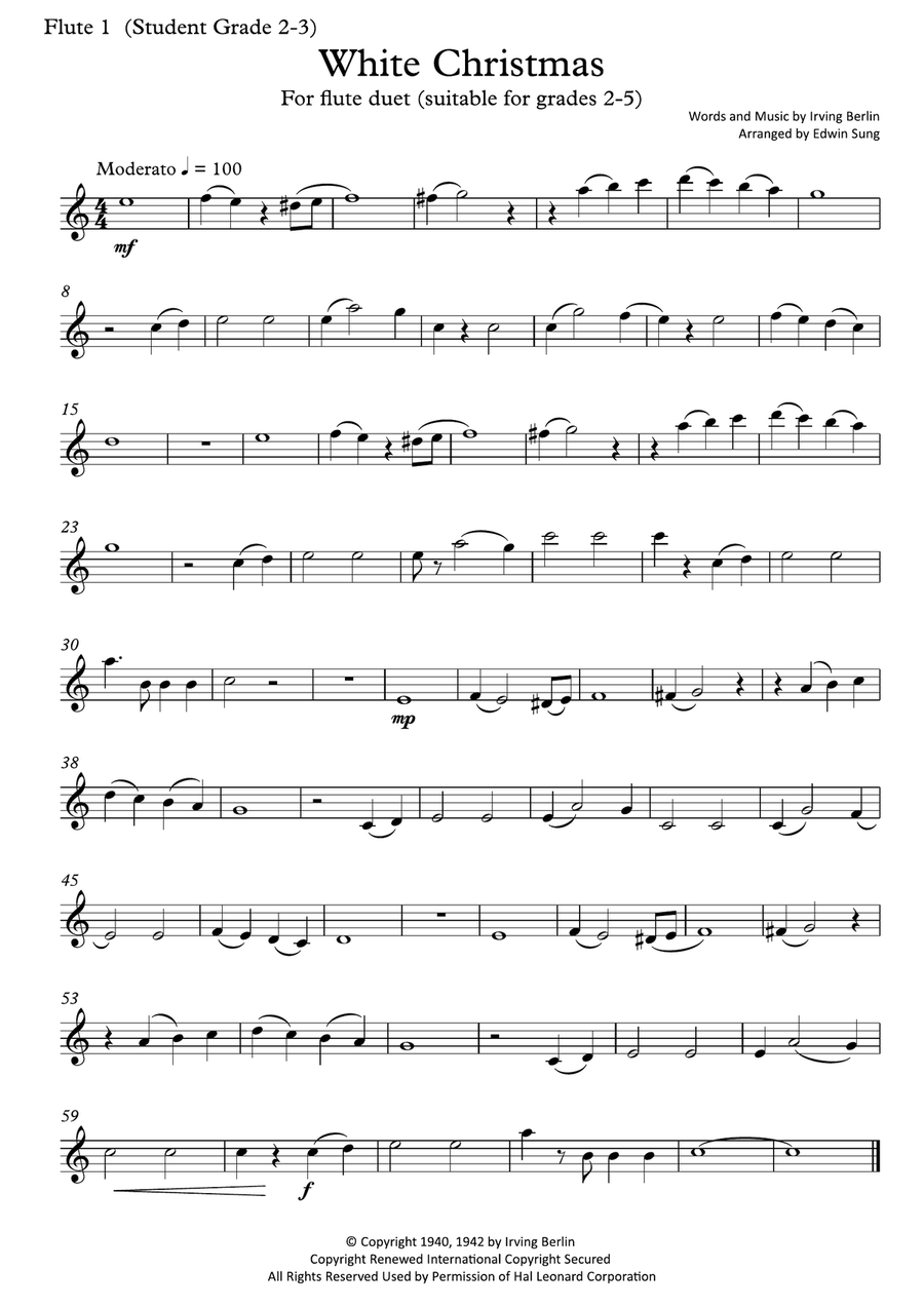 White christmas shop sheet music