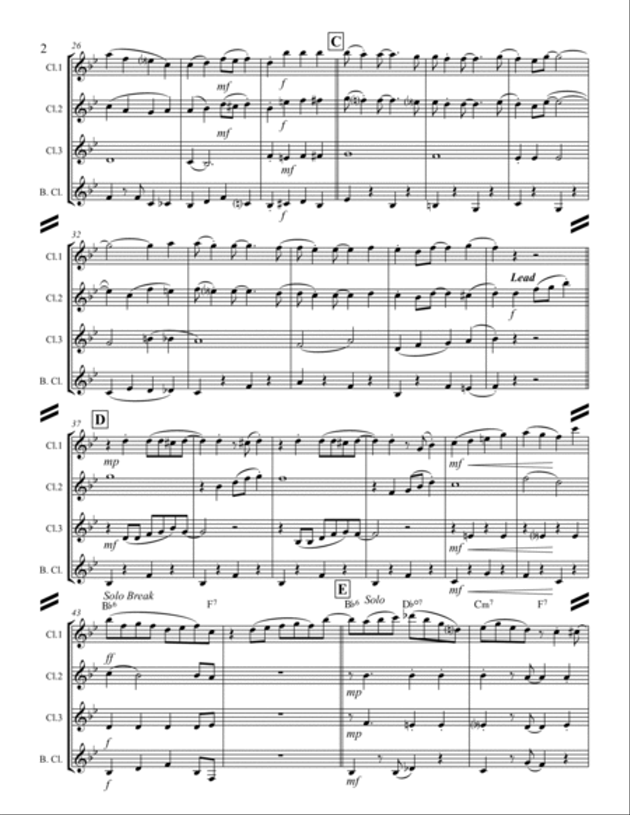 My Blue Heaven (for Clarinet Quartet) Clarinet Quartet scores gallery preview page 3