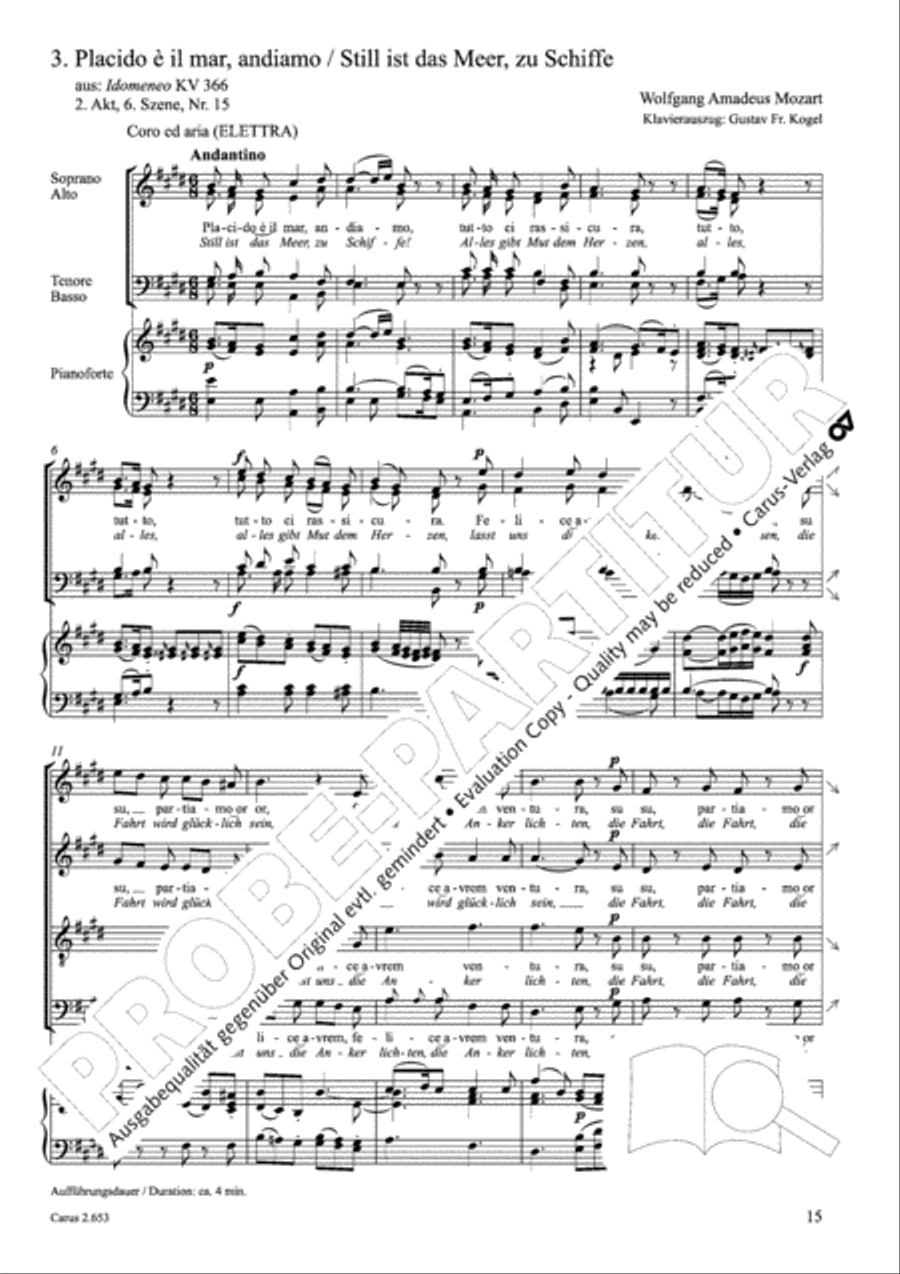 Choral collection Great Opera Choruses - Mozart * Haydn (choir & piano) Choir scores gallery preview page 26