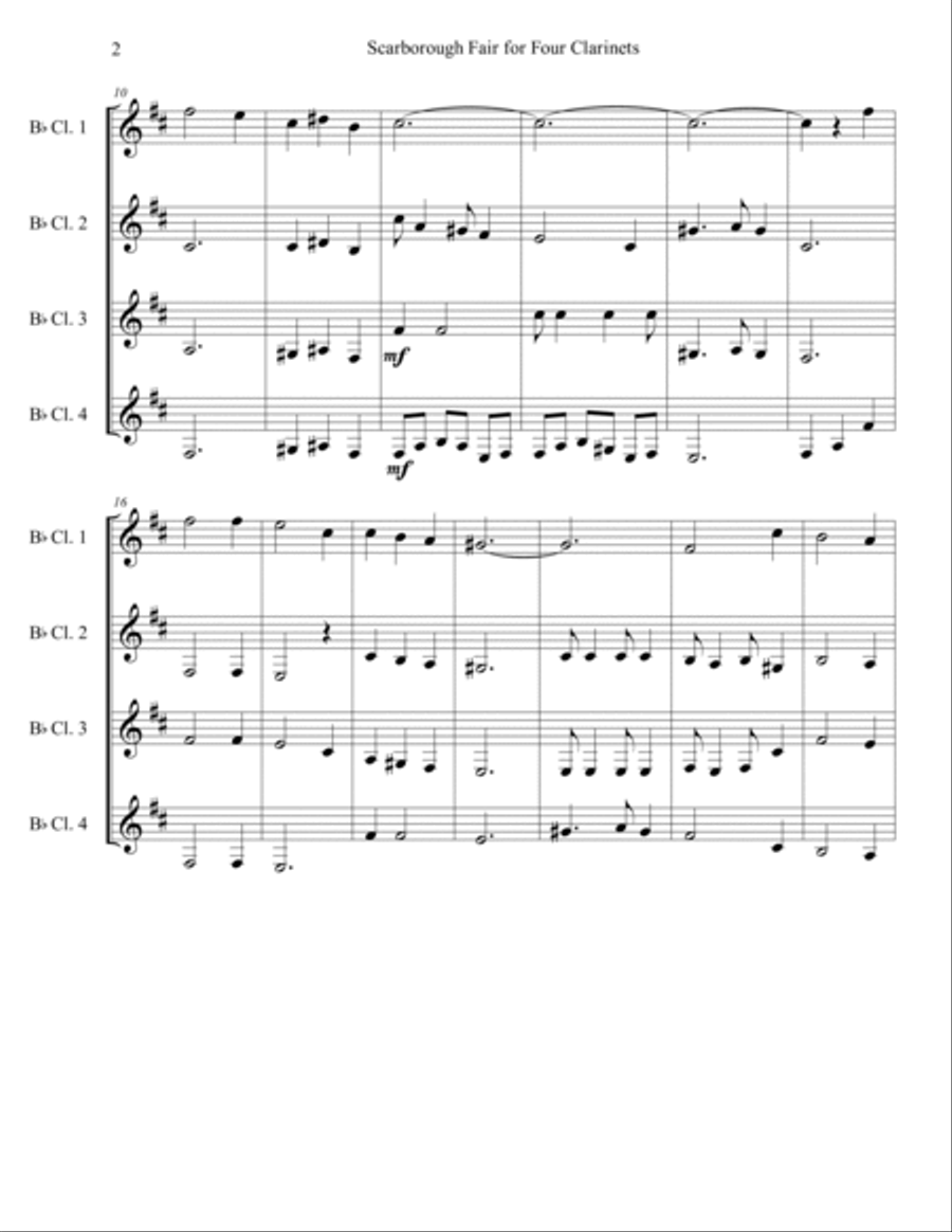 Scarborough Fair/canticle Woodwind Quartet scores gallery preview page 2