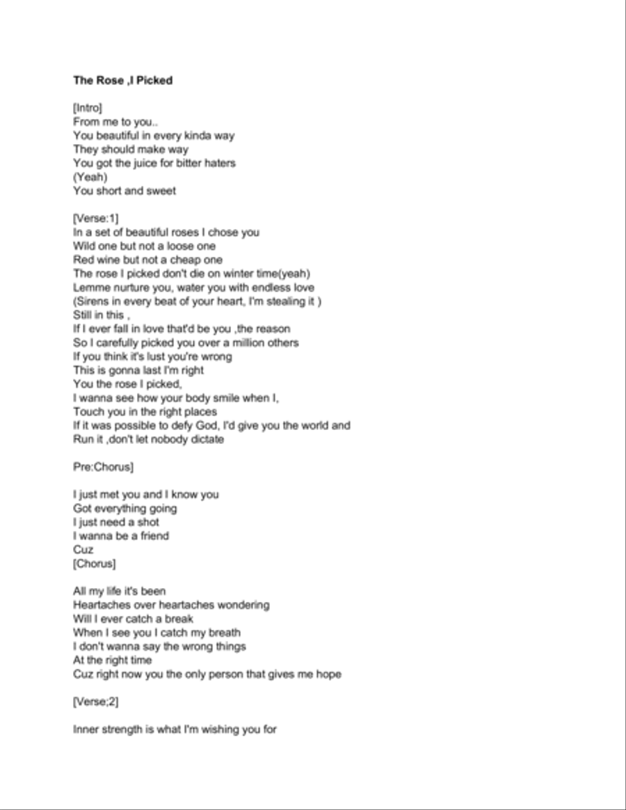 The Rose I Picked Drum Set scores gallery preview page 1