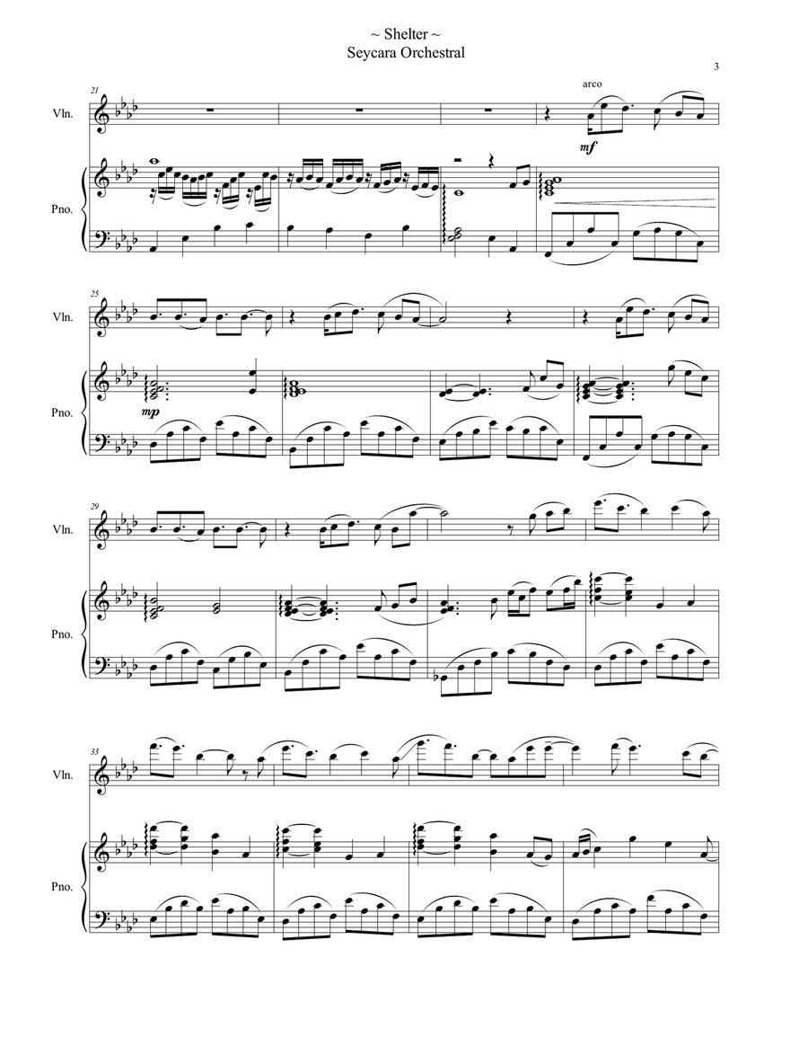 Shelter - Ghibli Violin and Piano Violin scores gallery preview page 3