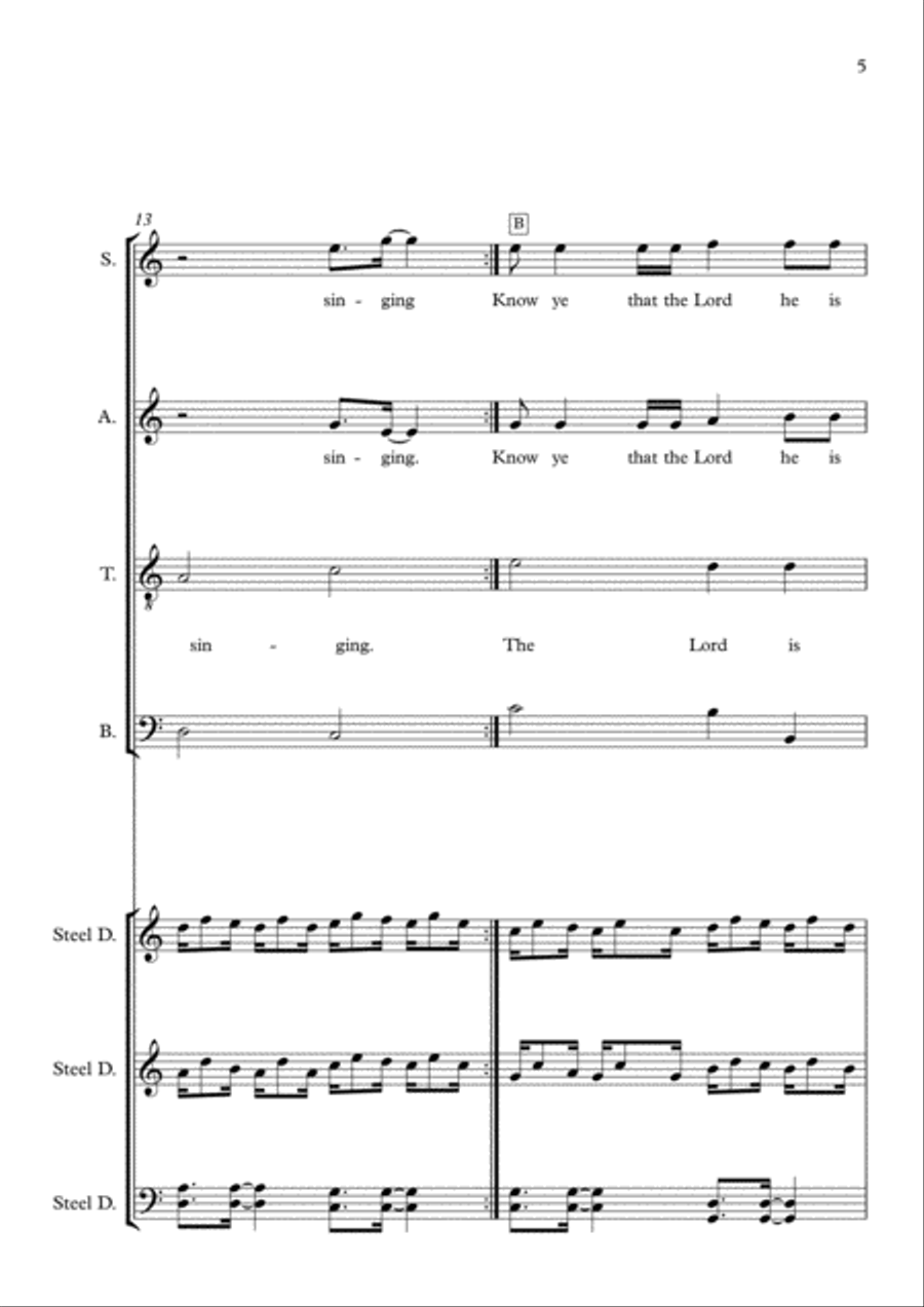 Make a joyful noise (psalm 100) for mixed choir & steel drums 4-Part scores gallery preview page 5