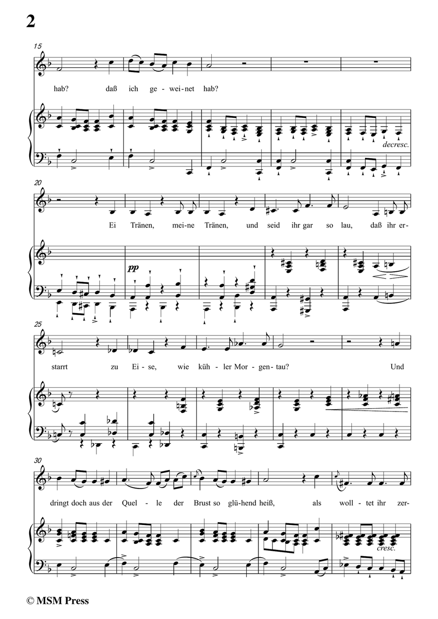 Schubert-Gefrorne Tränen,from 'Winterreise',Op.89(D.911) No.3,in d minor,for Voice&Piano Piano, Vocal scores gallery preview page 4