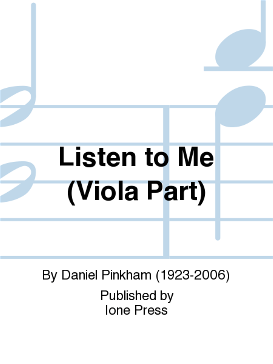 Listen to Me (Viola Part) Choir scores gallery preview page 1