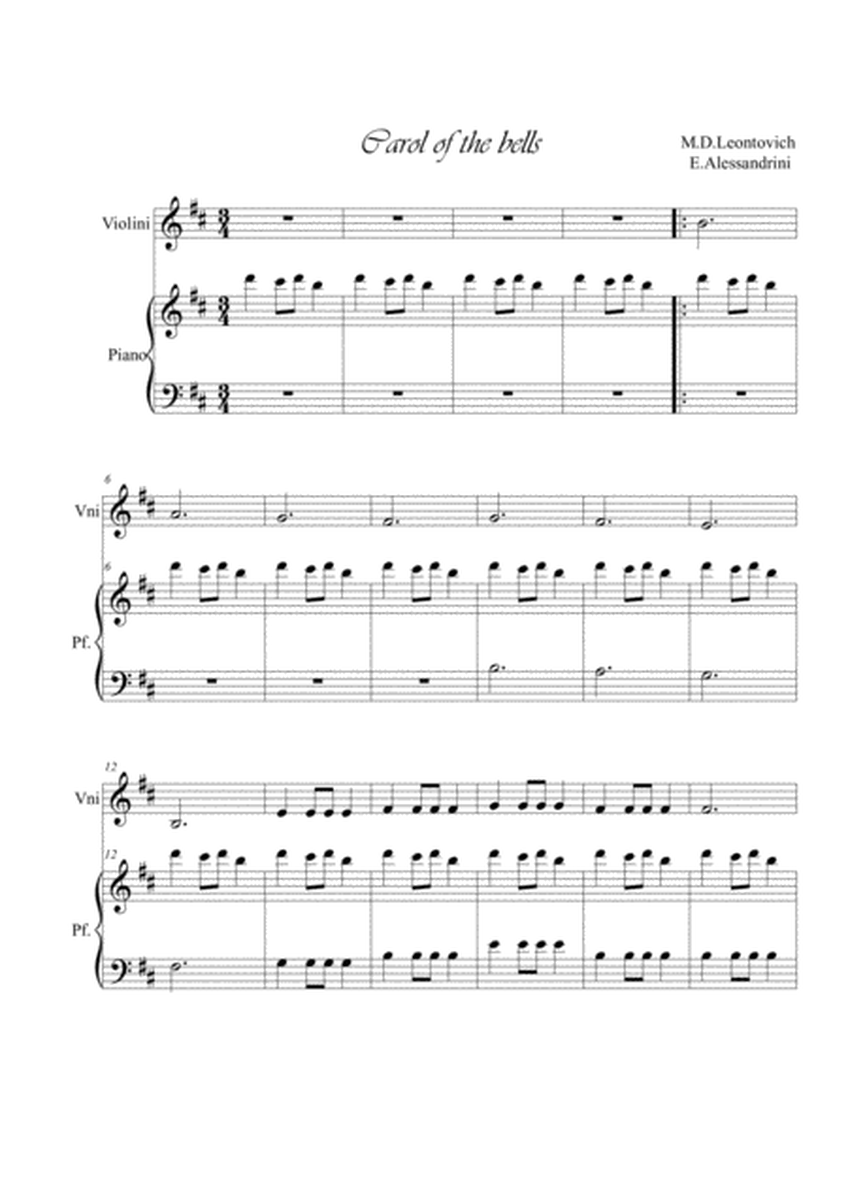 Carol of the bells. Violin and piano image number null
