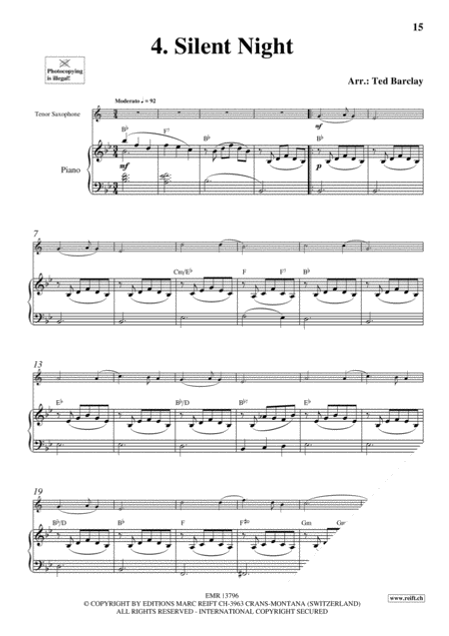 10 Easy Christmas Solos Tenor Saxophone scores gallery preview page 6