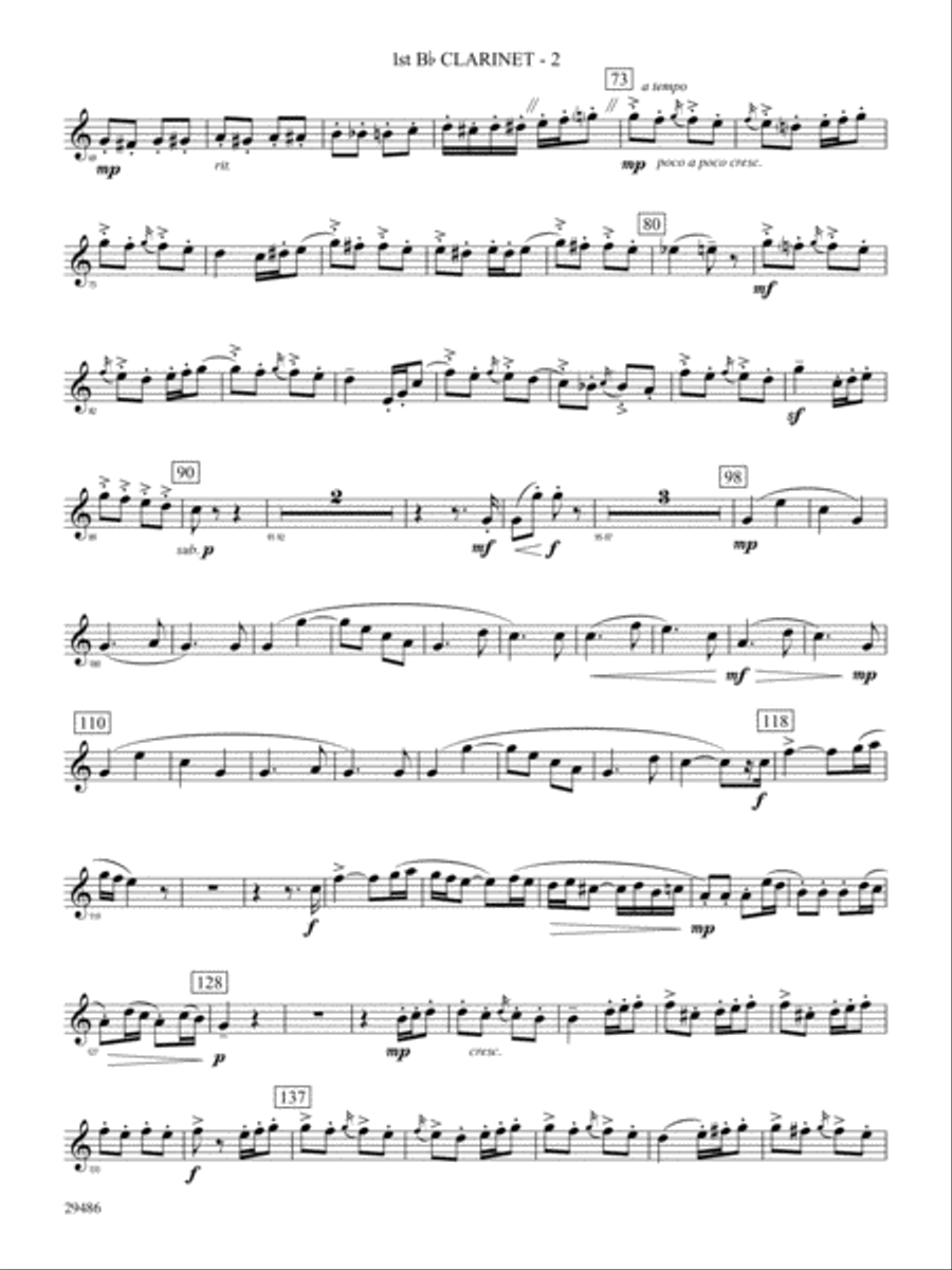 Polka from The Bartered Bride: 1st B-flat Clarinet Concert Band scores gallery preview page 2