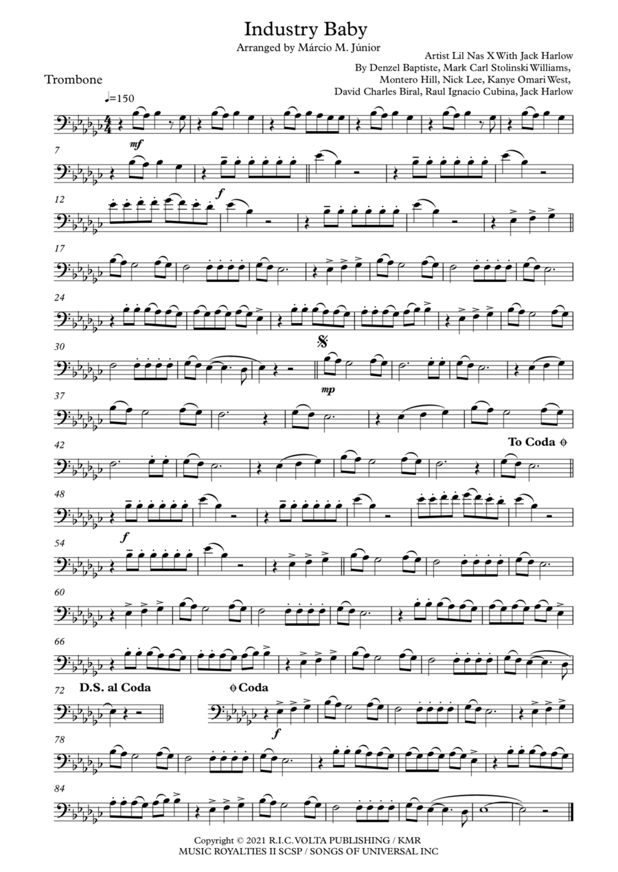 Industry Baby Industry Baby Trombone Solo scores gallery preview page 1