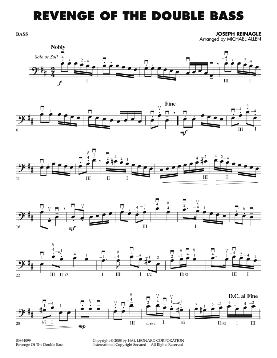 Revenge of the Double Bass - String Bass Orchestra scores gallery preview page 1
