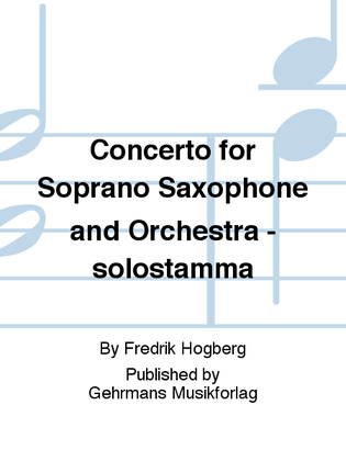 Concerto for Soprano Saxophone and Orchestra - solostamma