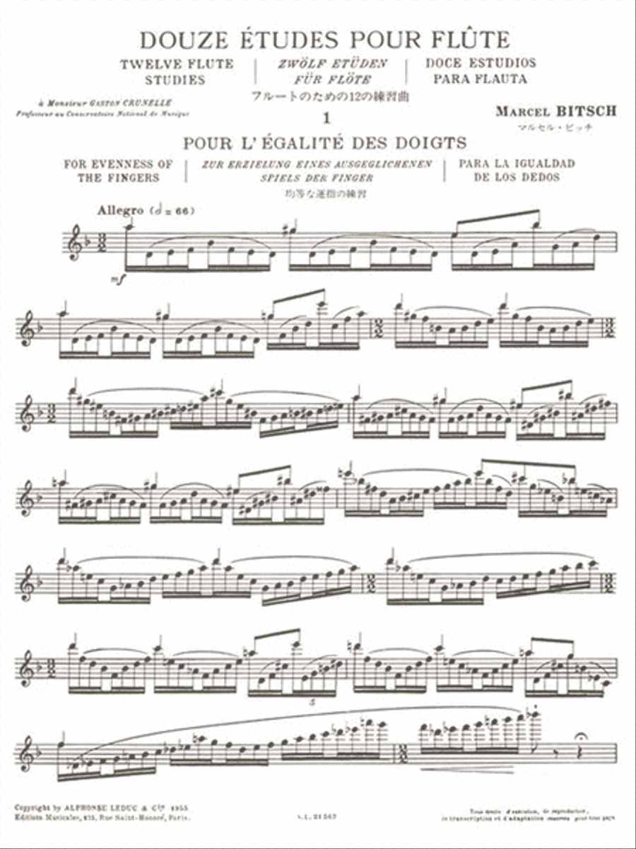 Twelve Flute Studies (flute) Flute Solo scores gallery preview page 2