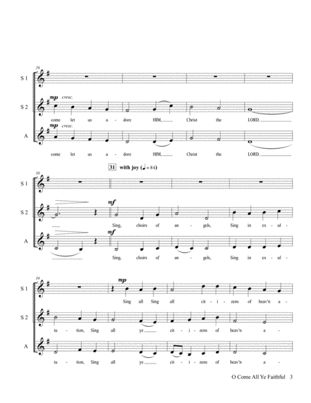 O Come All Ye Faithful - SSA A Cappella image number null