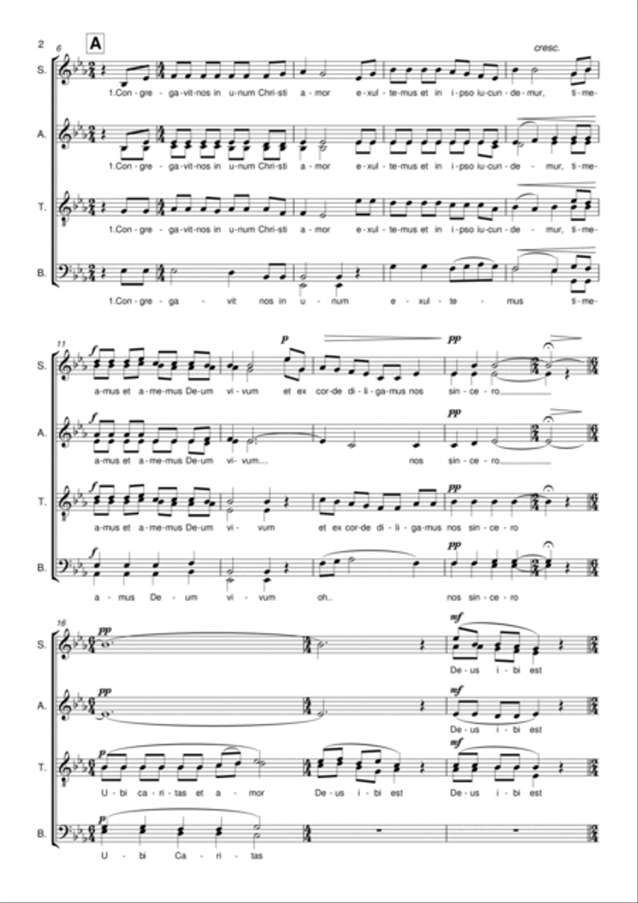 Ubi Caritas et Amor Ubi Caritas et Amor 4-Part scores gallery preview page 4