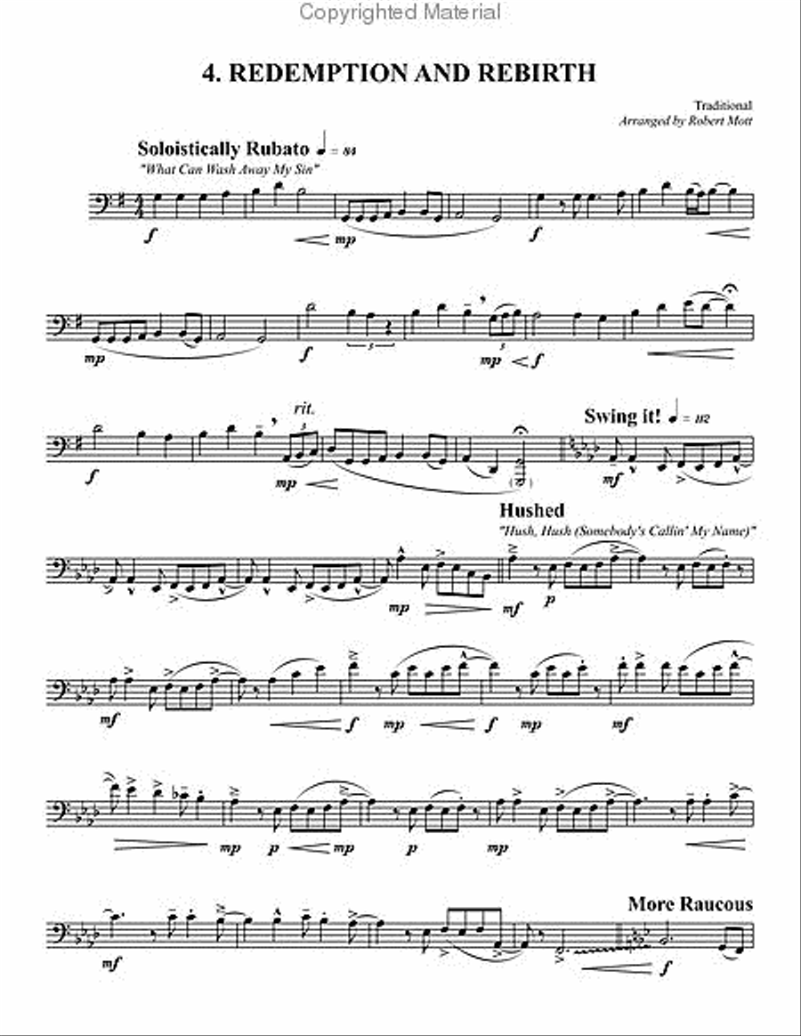 Spiritual Medley No. 1 Spiritual Medley No. 1 Bass Trombone scores gallery preview page 4