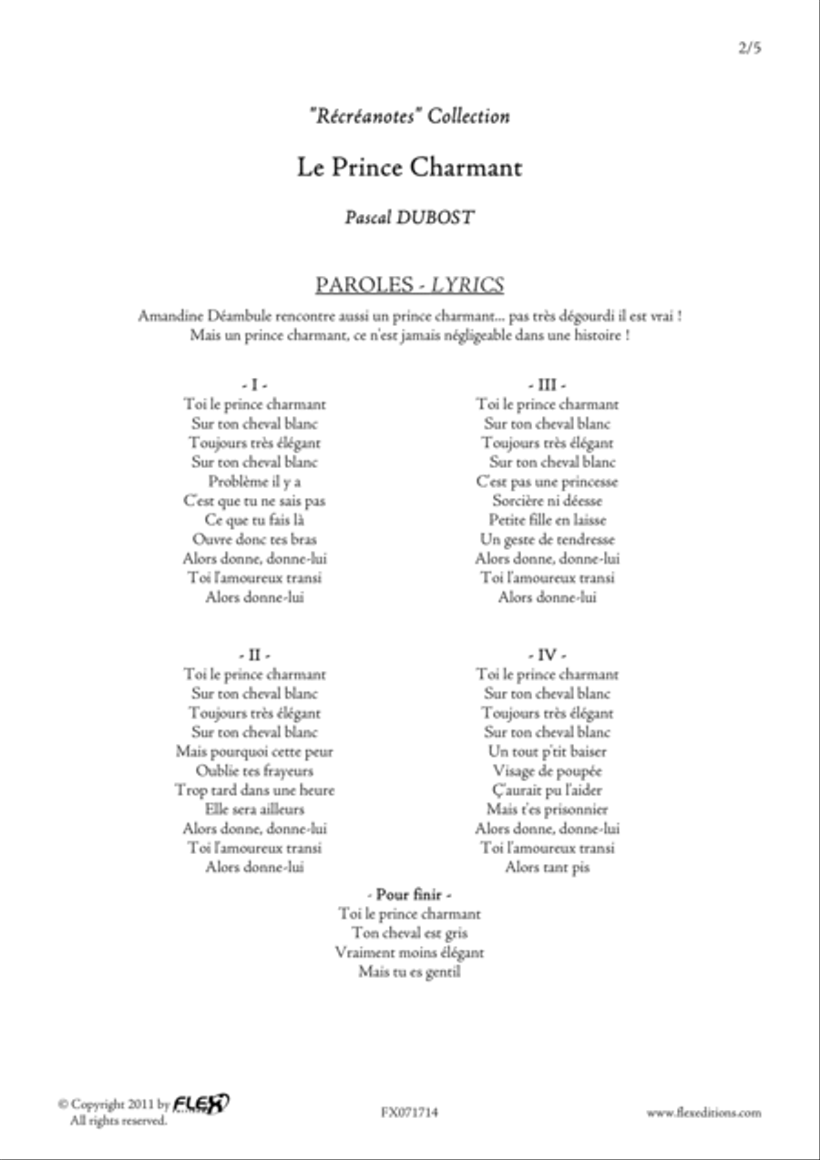 Le Prince Charmant Children's Choir scores gallery preview page 2