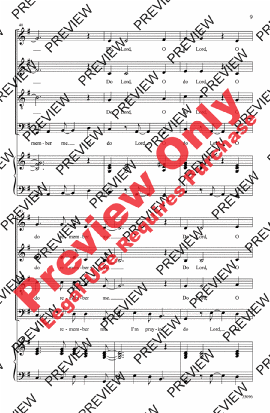 Do Lord, Remember Me Do Lord, Remember Me 4-Part scores gallery preview page 9