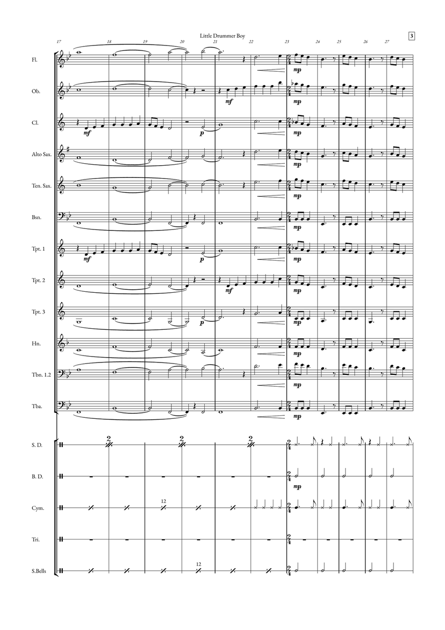 Little Drummer Boy Concert Band scores gallery preview page 3