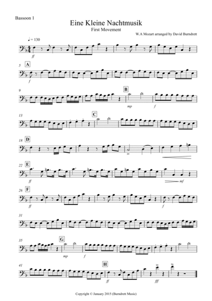 Eine Kleine (1st movement) for Bassoon Quartet image number null