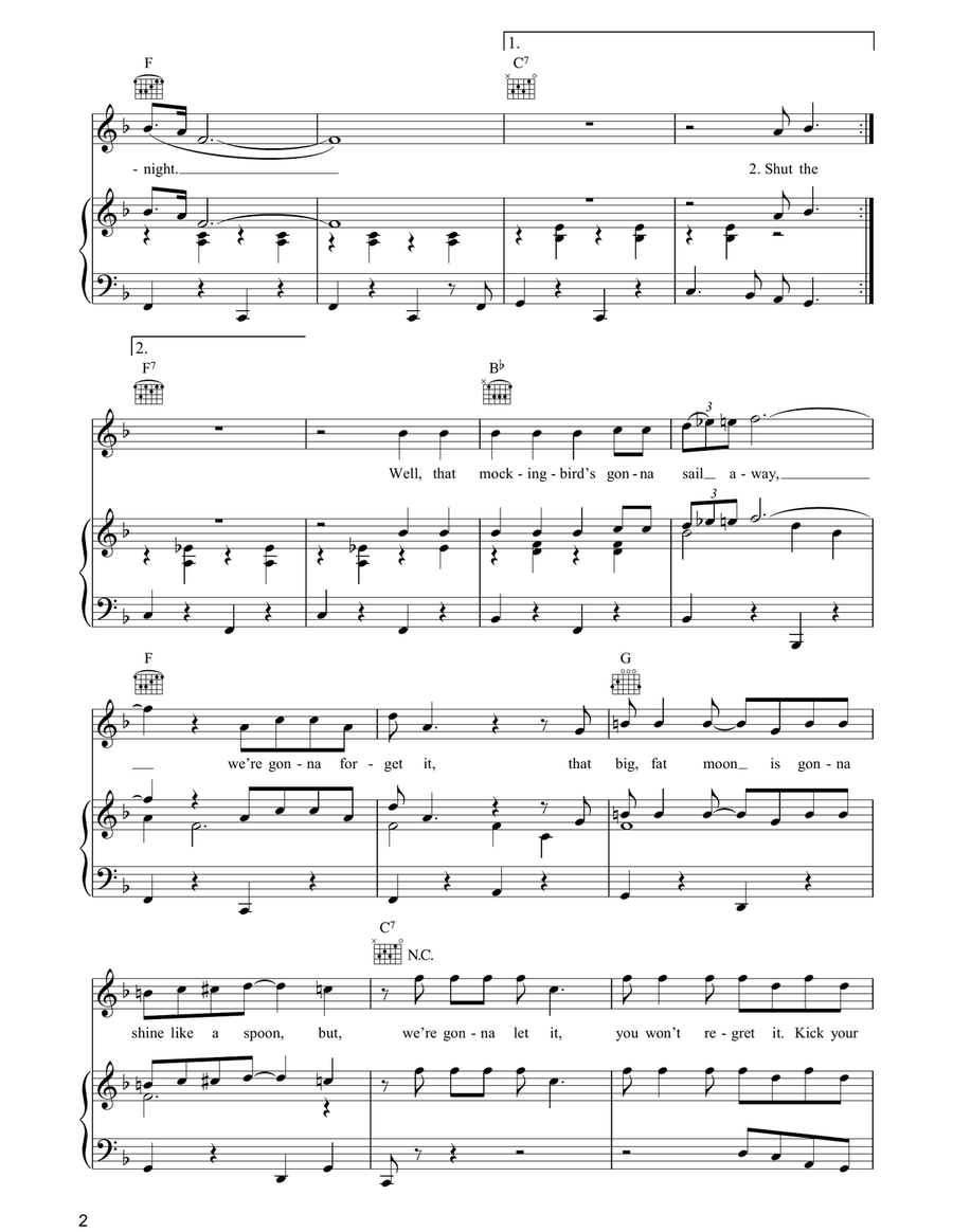 I'll Be Your Baby Tonight Piano, Vocal, Guitar scores gallery preview page 2