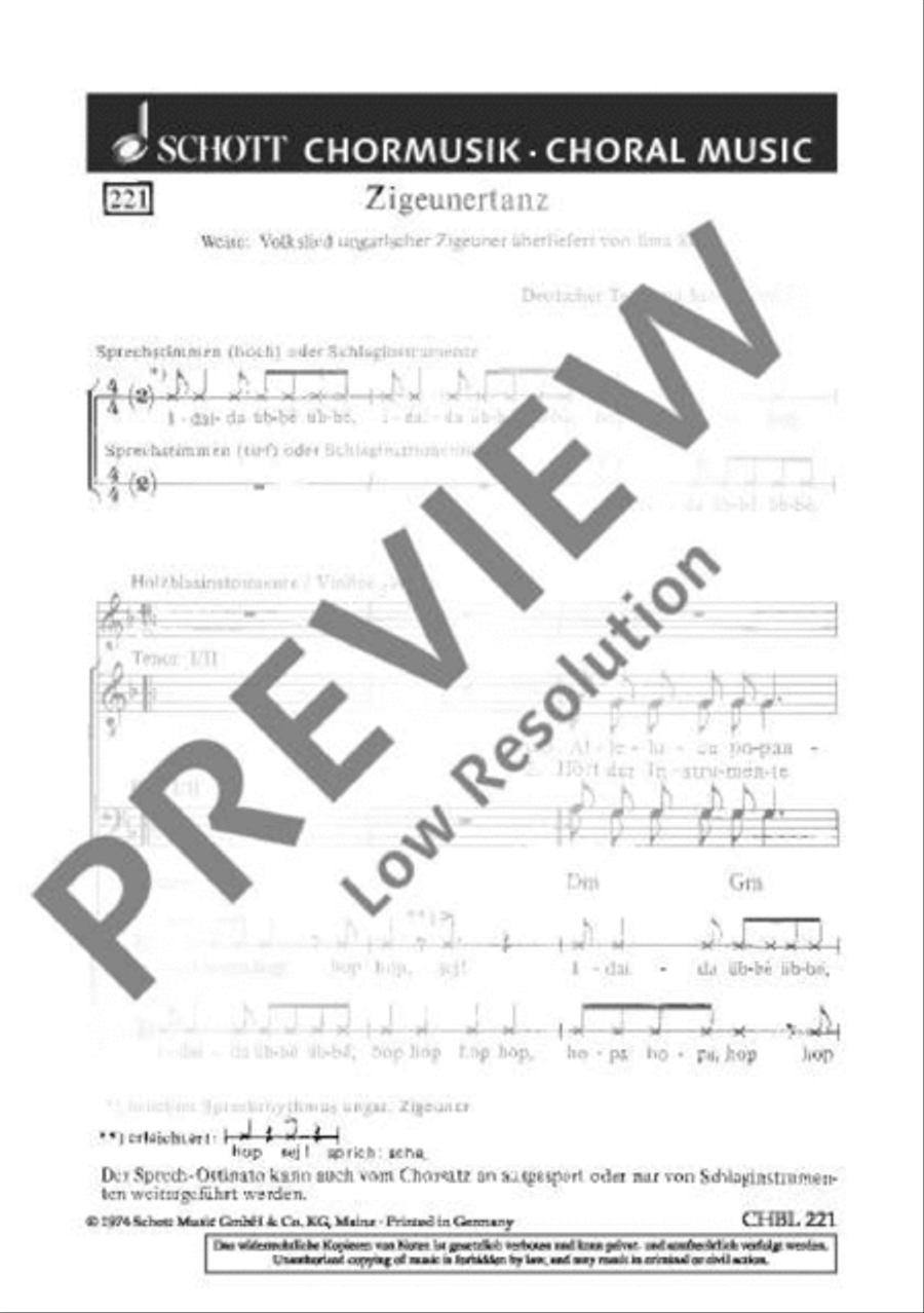 Zigeunertanz TTBB scores gallery preview page 2